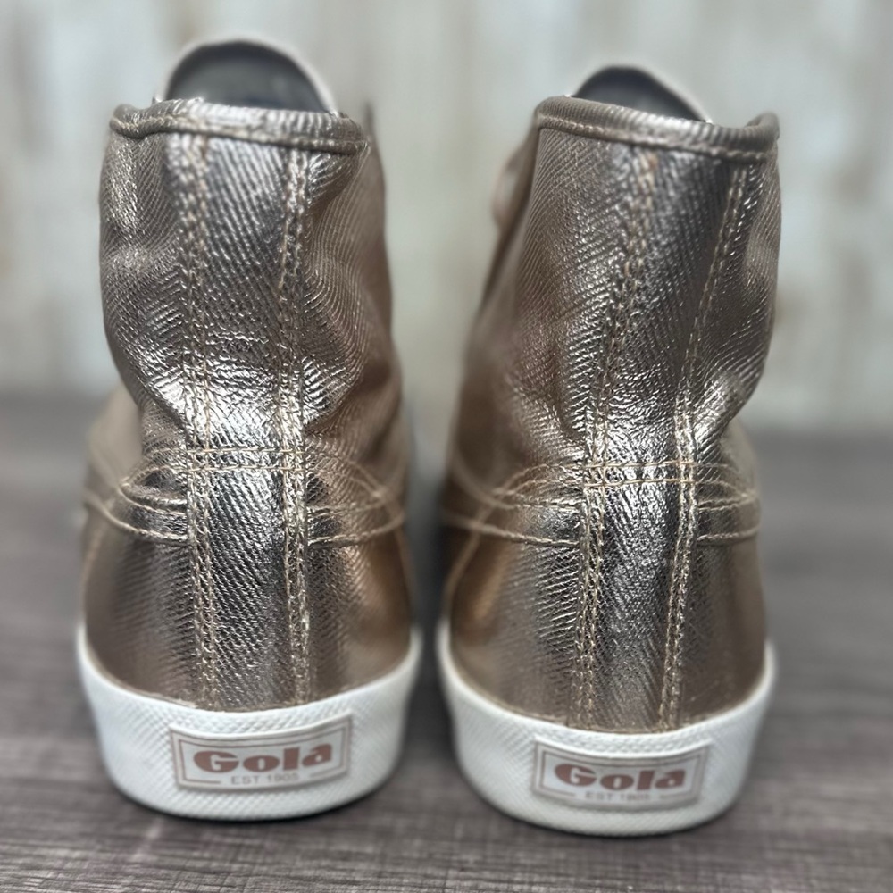 Gola Coaster Gold Metallic High Tops [S9711] - Picture 10 of 15